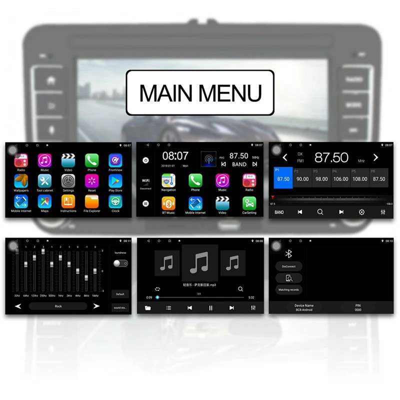 7 дюймов Автомобильный стерео радио Android 8 1 GPS 2DIN Navi для VW GOLF 5V 6 Jetta PASSAT вариант