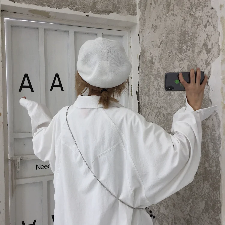 Мужская рубашка с длинными рукавами осенняя и зимняя однотонная свободная пара Повседневная рубашка с длинными рукавами Молодежная трендовая мужская одежда