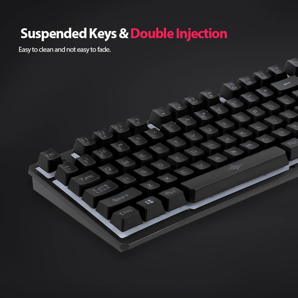 USB Проводная игровая клавиатура и мышь комбо Водонепроницаемая Радужная подсветка 2000 dpi для домашнего офиса