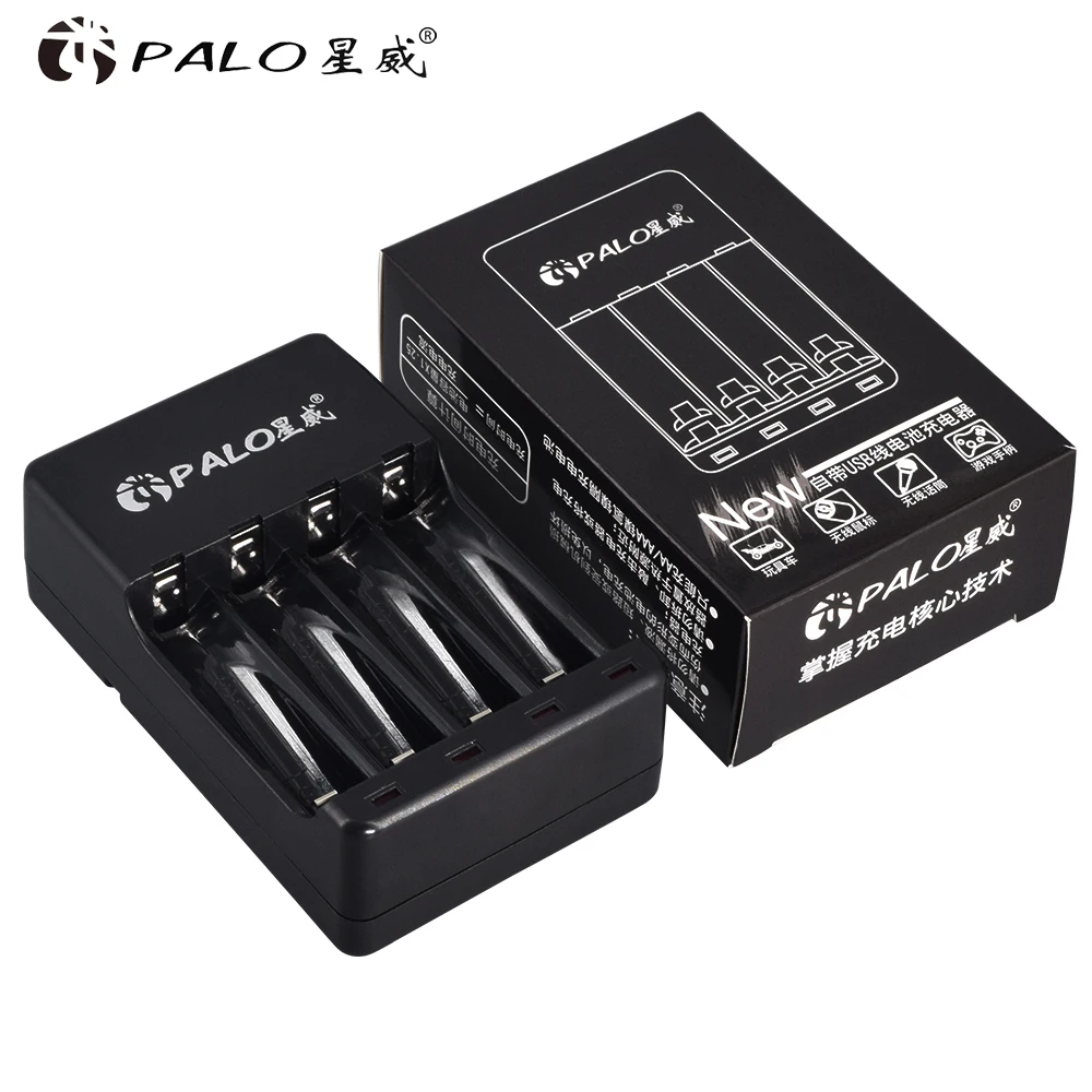 

PALO 4 Slots USB Smart rechargeable battery Charger for 1.2V Ni-Mh Ni-Cd AA AAA Rechargeable batteries
