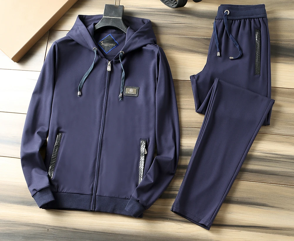 

BILLIONAIRE Sportswear snakeskin winter Cardigan set men 2021 new Casual zipper cotton Outdoor sports embroidery M-3XL