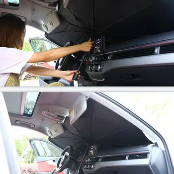 

Car Windshield Sunshade Ultraviolet And High Temperature Sunshade Protector Foldable Reflective Umbrella New