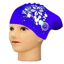 נשים כובעי שחייה סיליקון סופר גדול ארוך שיער בנות עמיד למים גדול גודל לשחות כובע עבור גברת צלילה ציוד אוזן כוס להגן על(China)