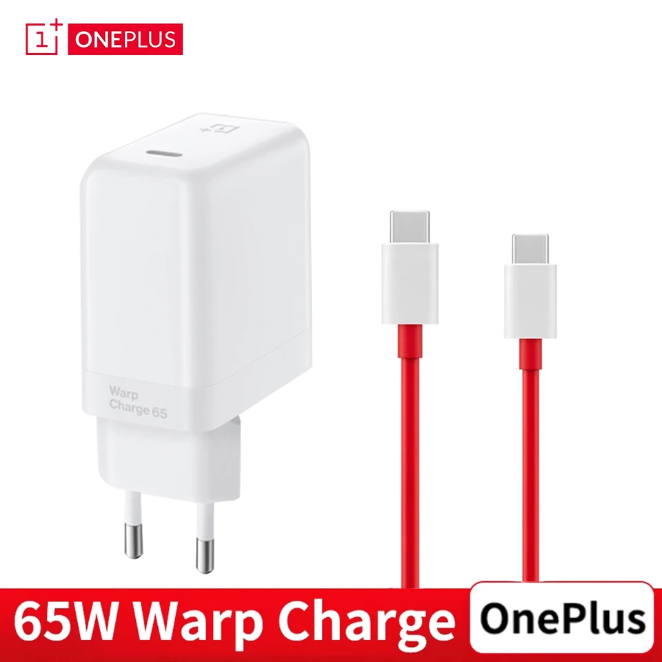 Адаптер питания OnePlus 9 Pro 8 T Warp Charge 65 белый для ЕС США Великобритании зарядное