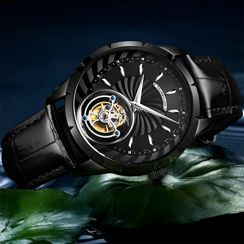 Турбийон часы для мужчин GUANQIN часы Скелет механический сапфир мужские s часы лучший бренд Роскошные часы для мужчин Relogio Masculino