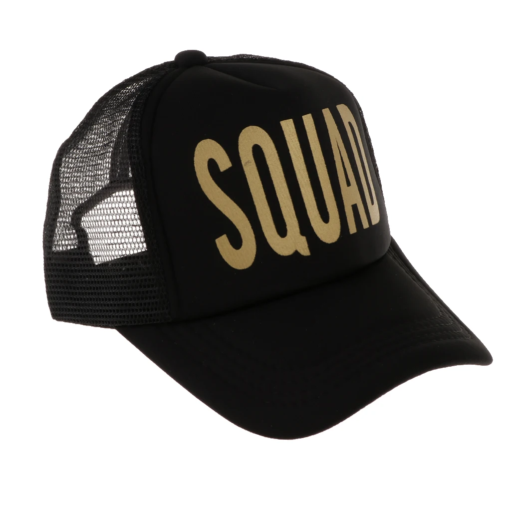 Squad Mesh Hats Hen Party Cap Snapback Hat Bridal Shower Bachelorette Party Favor for Travel Hiking Clamping