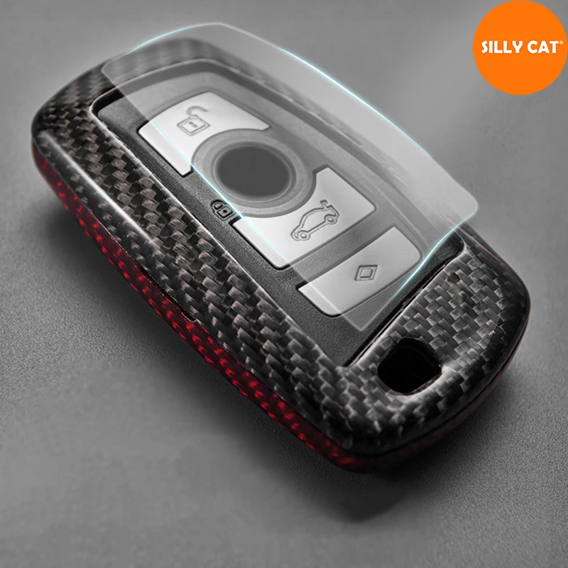 

True Carbon Fiber Car Key Fob Cover Car Case Bag Suitable For BMW 1 2 3 4 5 6 7 X3 X4 Series F20 F22 F30 F82 F10 F12 F02 F25 F26