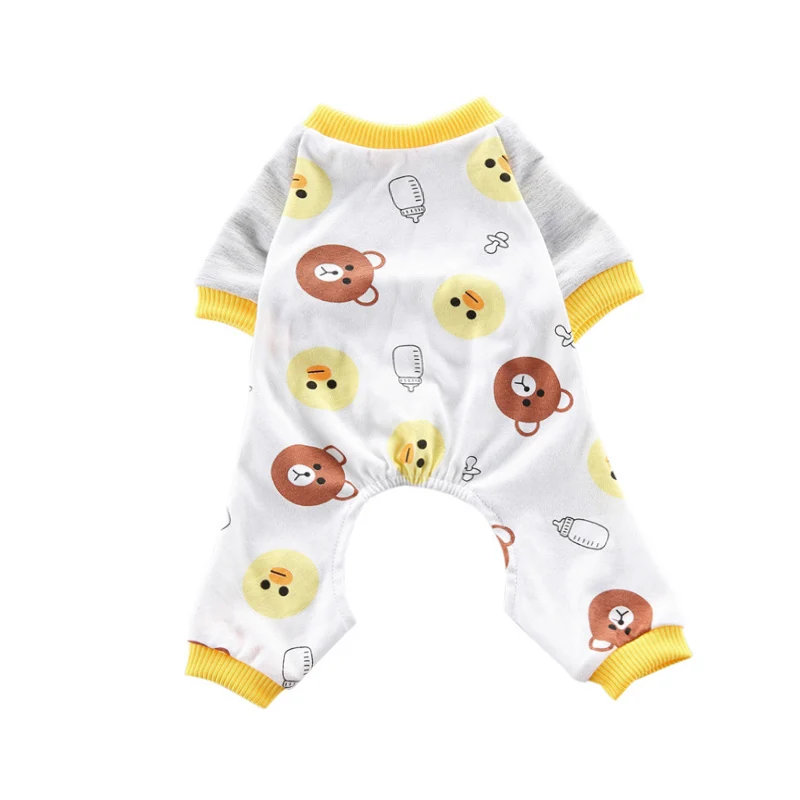 bear Пижамы для собак Одежда для домашних животных для маленьких собак Пижама с котом Собака Комбинезон для щенка для средних собак одежда для сна теплая одежда пальто Йоркшир 35 - Цвет: bear