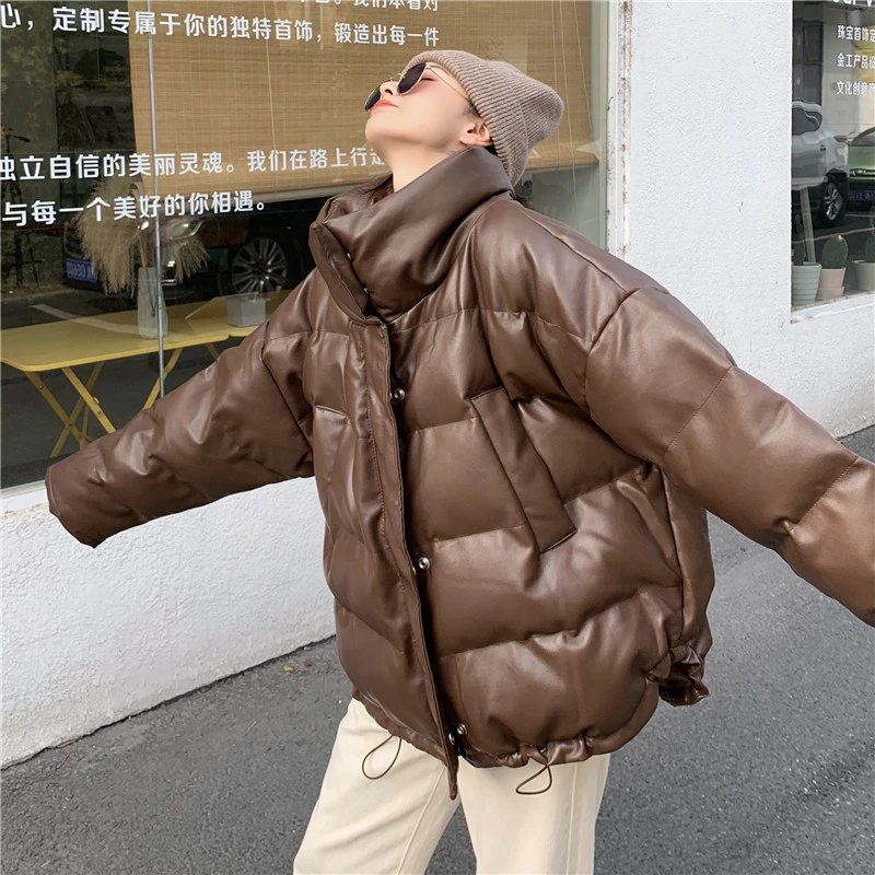 Oversized leather puffer Clearance