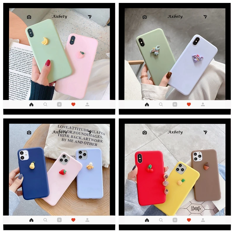Мягкий 3D-чехол для Samsung A50 A70 A40 A20 A30 A60 A80 M10 M20 M30 A10E A20S милый банан персик авокадо