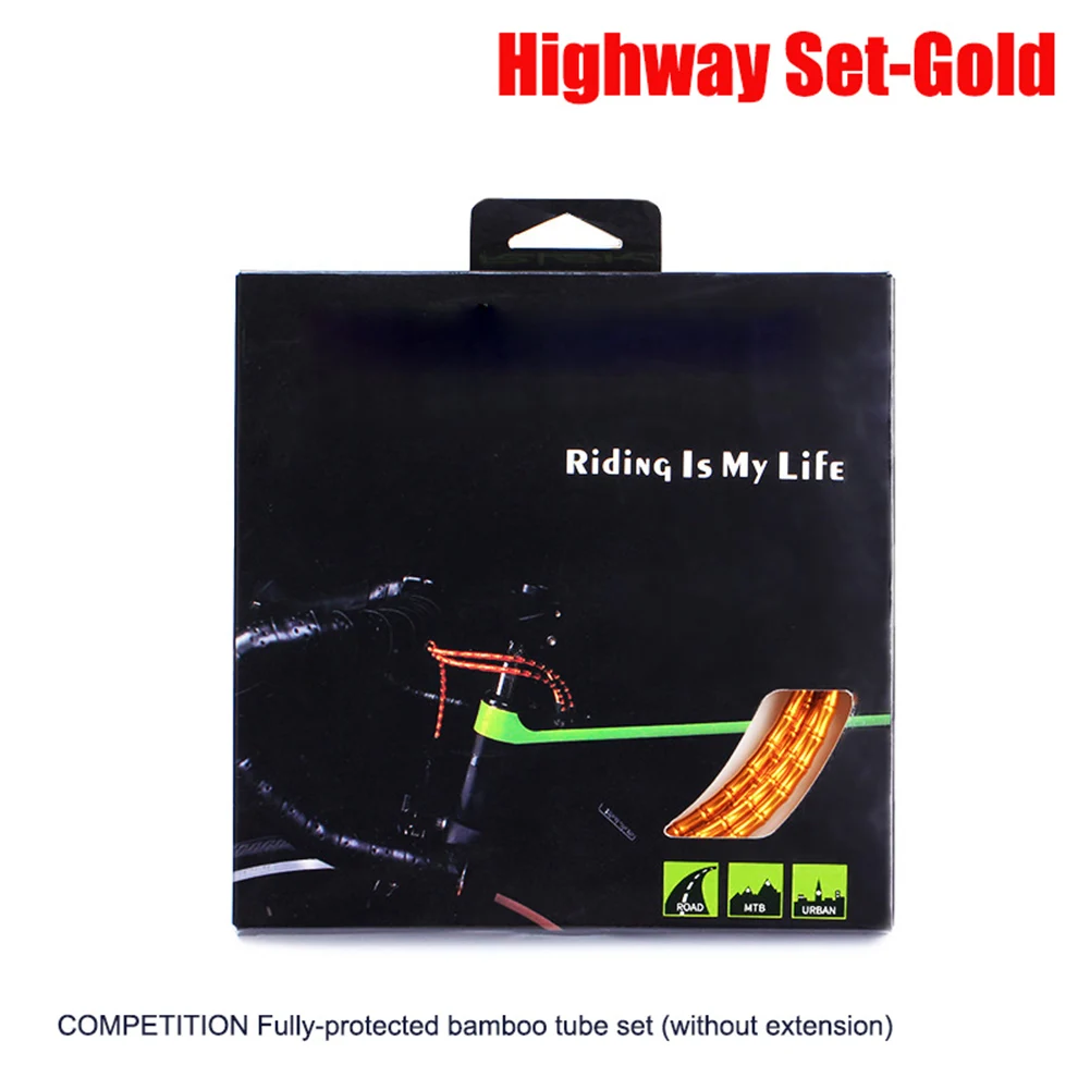 golden style road b Бамбуковый тормозной кабель в форме велосипеда, алюминиевый сплав, велосипедный кабель, шланг, трубка FDX99 - Цвет: golden style road b