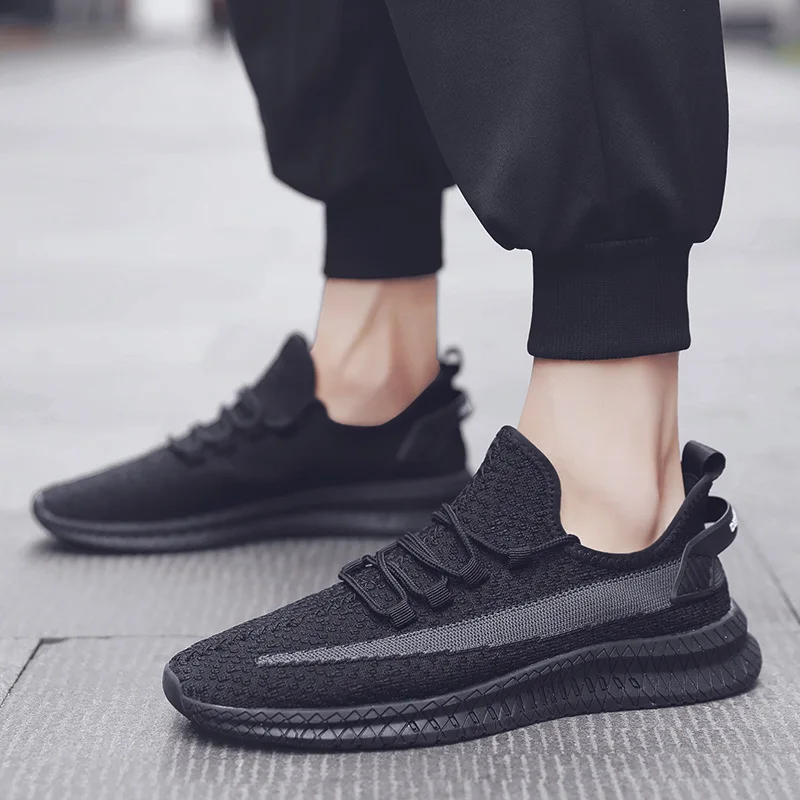

2019 Summer New Style Athletic Shoes Men's Breathable Fly Woven Fashion MEN'S Casual Shoes Korean-style Running Male Shoes