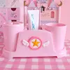 Kawaii Pink Sakura Bathroom Shelf Home Cute Plastic Mouthwash Cup Toothbrush Holder Set Couple Gargle Cup Bathroom Accessories 3
