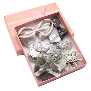 

10PCS Girl Bow Pearl Hair Accessories Small Fresh Headwear Set Bows Hairpins Hair Accessories For Girls Kids Layers