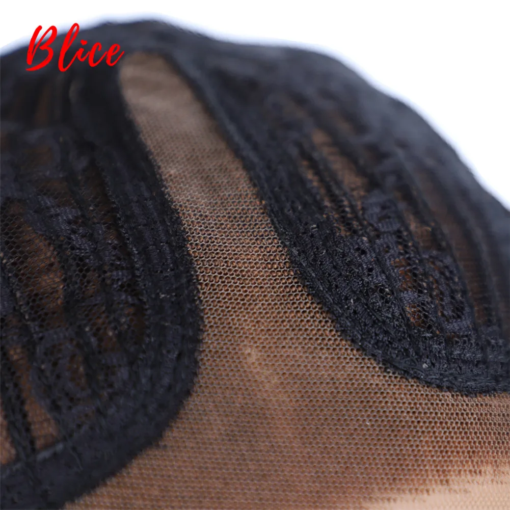 Blice Short Bob Lace Front Synthetic Hair Wigs Yaki Straight Free-Side for Women Brown Glueless Futura Silky Heat Resistant