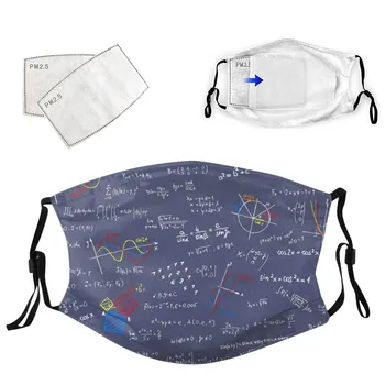 

Unisex Reusable Face Mask Creative Formula Print Cloth Face Mask With 2pc Pm2.5 Activated Carbon Filter Adjustable Mascarilla