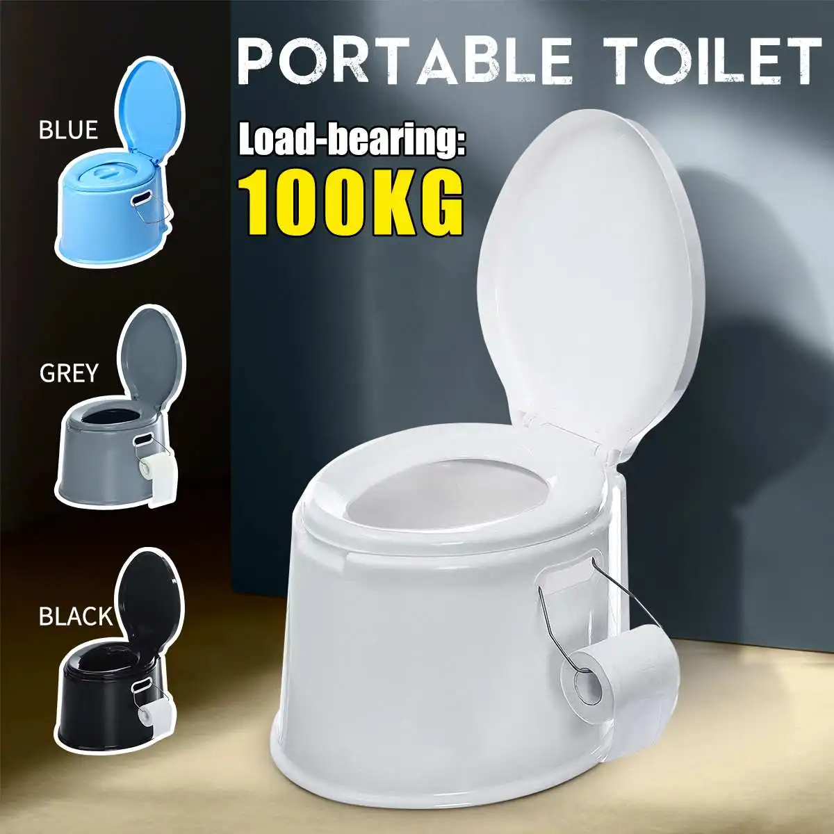 Portable Urinal Bottle for Male Lady Car Travel Camping Toilet Loo 1L White/Blue 