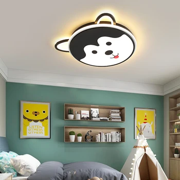 

Black Cartoon dog Modern led Chandeliers ceiling For Children's room girl boy Bedroom plafon led Chandelier Lamp light fixtures