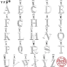 YFN буквы 925 пробы Серебряное ожерелье Подвески подвески CZ серебро 925 ювелирное изделие имя персонализированное для женщин Подвеска Украшения Подарки
