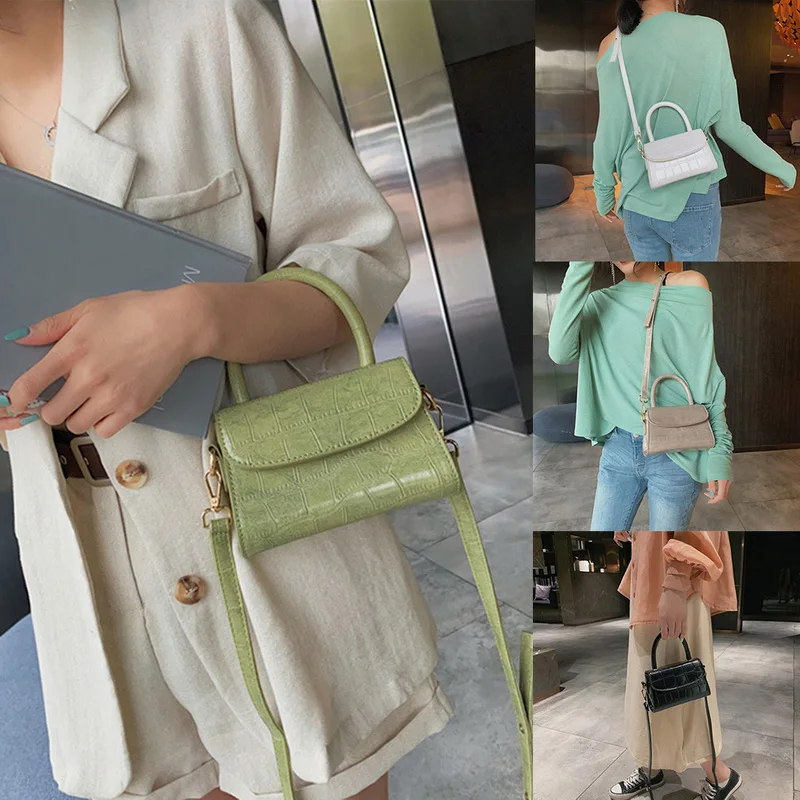 

Litthing Contrast colors Leather Crossbody Bags For Women Travel Handbag Simple Shoulder Messenger Bag Ladies Cross Body Bag
