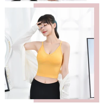 WANAYOU Women Breathable Sports Bra Top Anti sweat Shockproof Padded Yoga Sports Top Athletic Gym