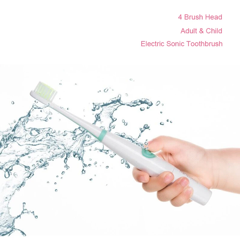 Teeth Whiteing Electric Sonic Toothbrush Soft Cleaning With 4 Brush