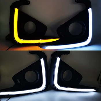 

CSCSNL 1 Pair For Suzuki Ertiga 2018 2019 LED Daytime Running Light DRL Fog Lamp Cover Headlamp Yellow turn signal