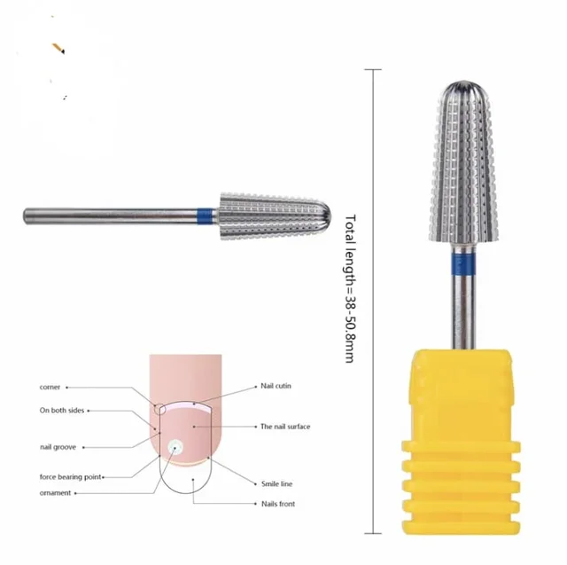 PRO 100% Tungsten steel 5 in 1 Left Right Hand Carbide Nail Drill Bits Nails Electric Drill Manicure  DENTAL LAB Burs Dropship 5in1 M