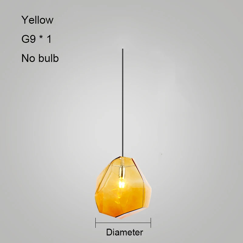 Yellow no bulb G9 Led подвесные светильники Хрустальные стеклянные подвесные лампы современный Лофт скандинавский подвесной светильник для столовой кухни остров Гостиная Бар - Цвет корпуса: Yellow no bulb