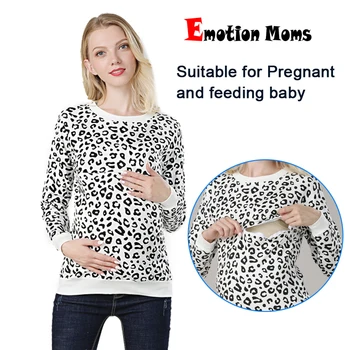 Winter Maternity Sweater Long Sleeve Nursing Hoodies Thick Cotton Breastfeeding Clothes Mommy Pregnant Lactation Wear Big Size