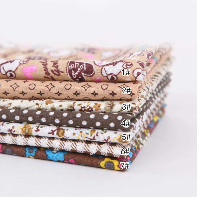 

7pcs 25*25cm 50*50cm Cotton Fabric DIY Patchwork Sewing Quilting Fabrics Needlework Handmade dolls cloth bags crafting Material