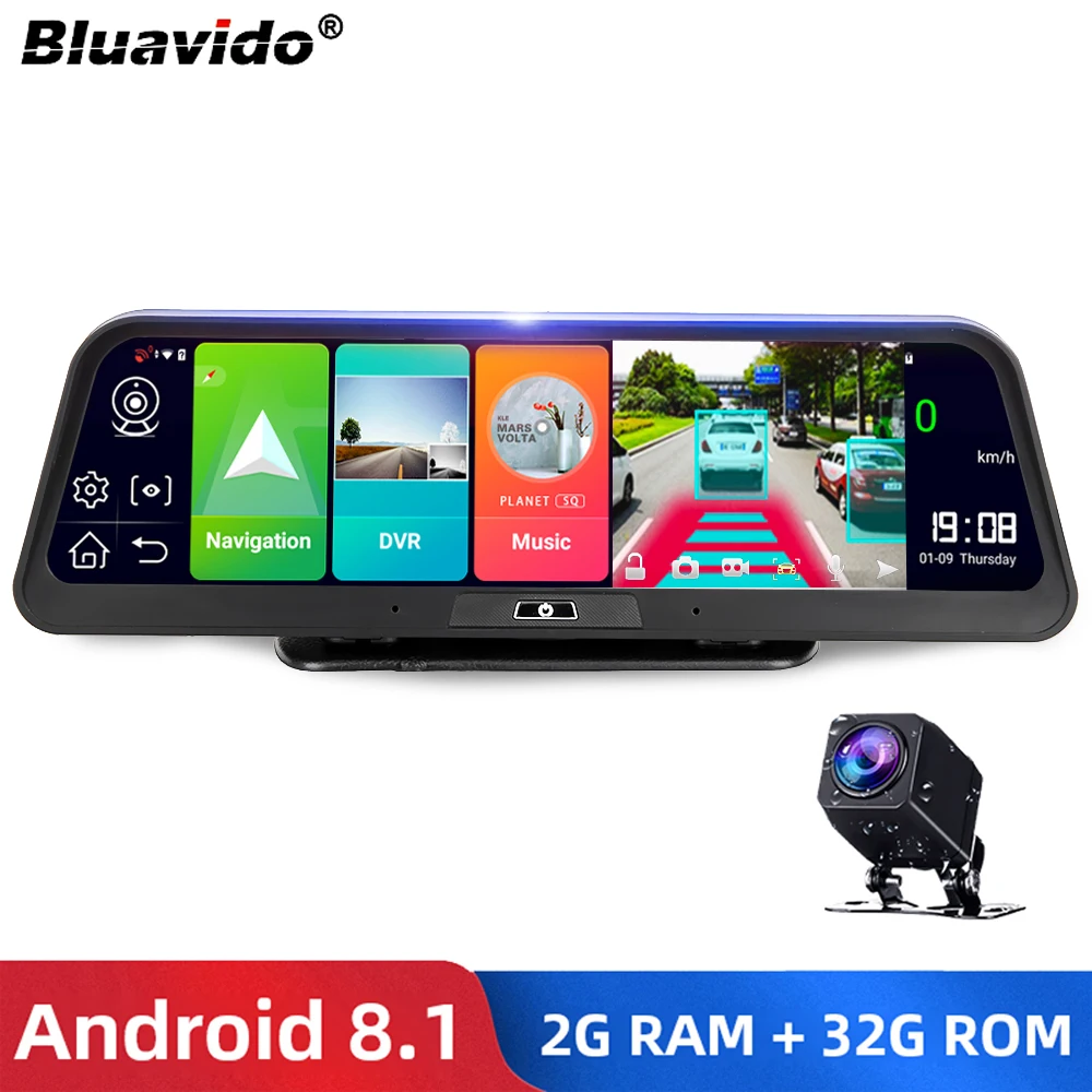 Bluavido на Android с поддержкой 4G DVR 10 дюймов Экран Автомобильный видео Камера GPS