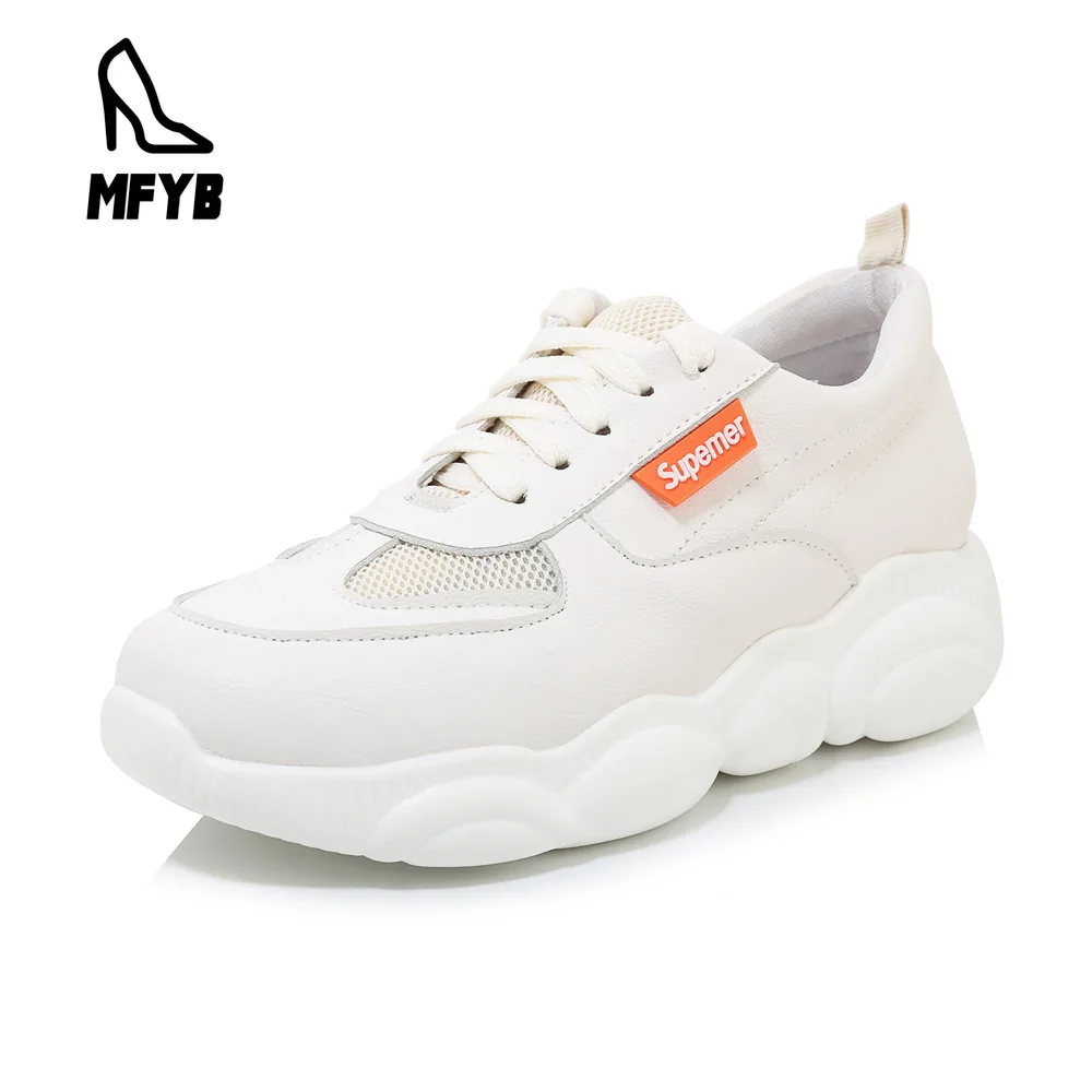 

MFYB 2019 foreign trade spring new simple round head casual shoes comfortable flat bottom platform women's shoes 34-46