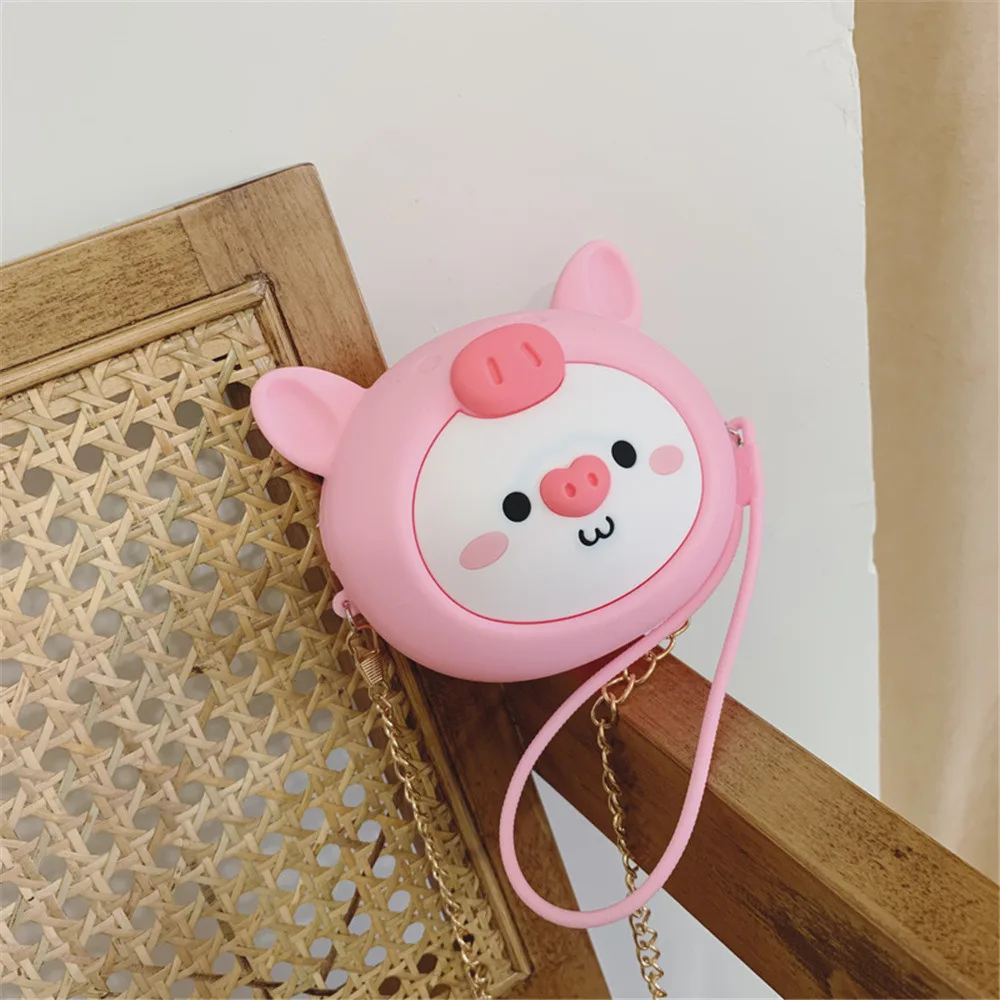 Q UNCLE Cartoon Wallet Silicone Round Collection Bag Korean Version of Children's Bag Kawaii Mini Pouch Chain Zipper Coin Purse - Цвет: 106058