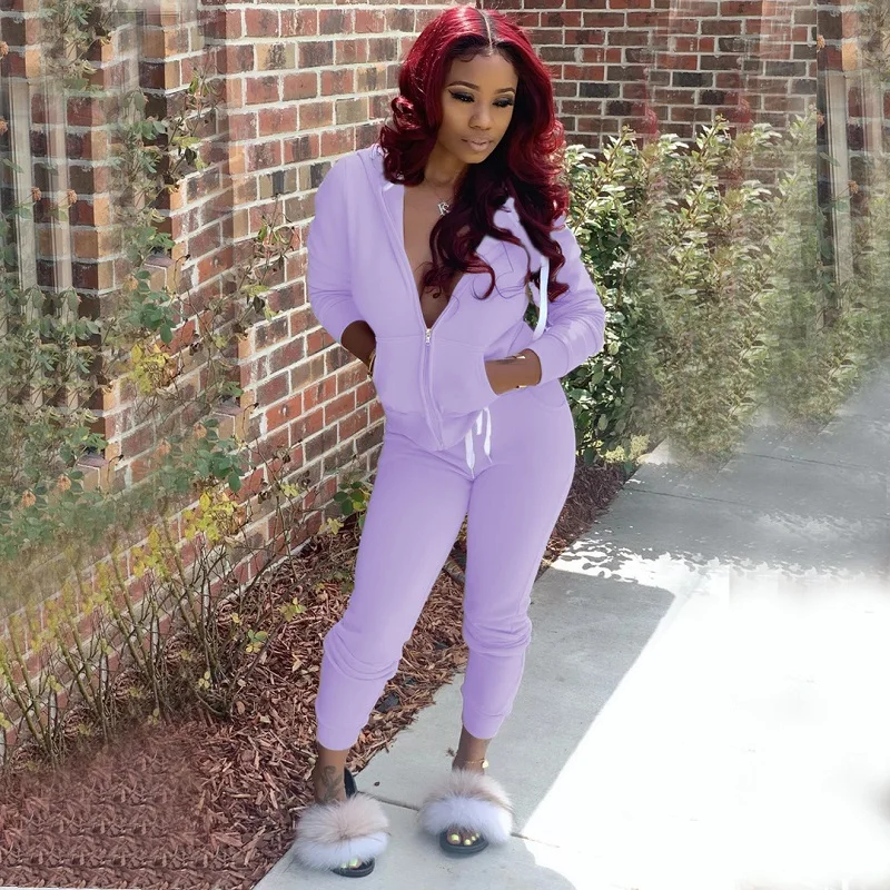 sweat suits women matching sets Zipper 
