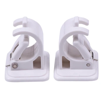 

Wall Hooks Rack Curtain Rod Bracket 2pcs Waterproof Self-Adhesive Towel Tools Plastic Durable Portable Hang Lever Clamp Shelf