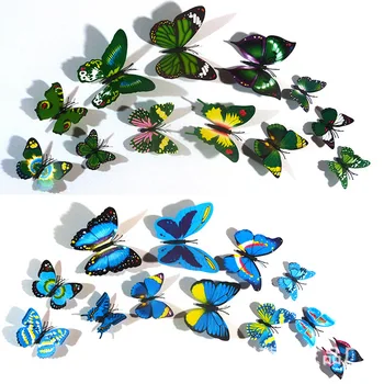 

Artificial 3D Butterfly Refridgerator Magnets Tile Single Layer Fake Butterfly ci tie tie Home Ornament Decorative Sticker Wall