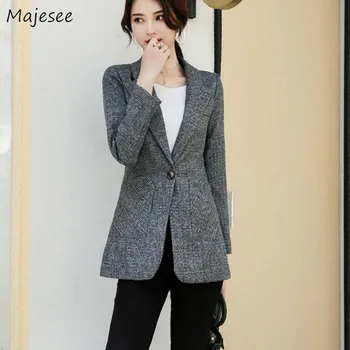 

Blazer Women Plus Size Korean Style Single Button Solid Elegant 5XL All Match Womens Blazers Long Harajuku Office Ladies Soft