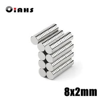 

50pcs 8x2mm Super Powerful Strong Bulk Small Round NdFeB Neodymium Disc Magnets Dia 8mm x 2mm N35 Rare Earth NdFeB Magnet