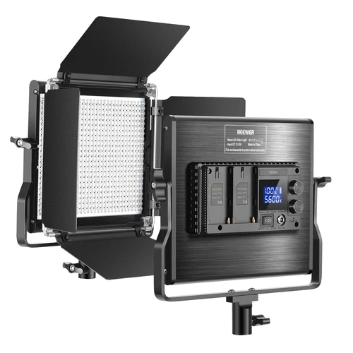Buy Neewer Upgraded 660 LED Video Light Dimmable Bi-Color LED Panel with LCD Screen with U Bracket and Barndoor for Studio, YouTube