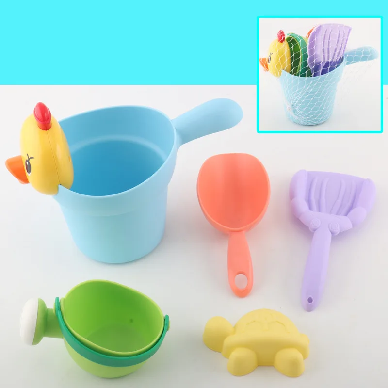 Five-Piece Soft Silcone Beach Bailer Toy Summer Play Sand Play with Water Tool