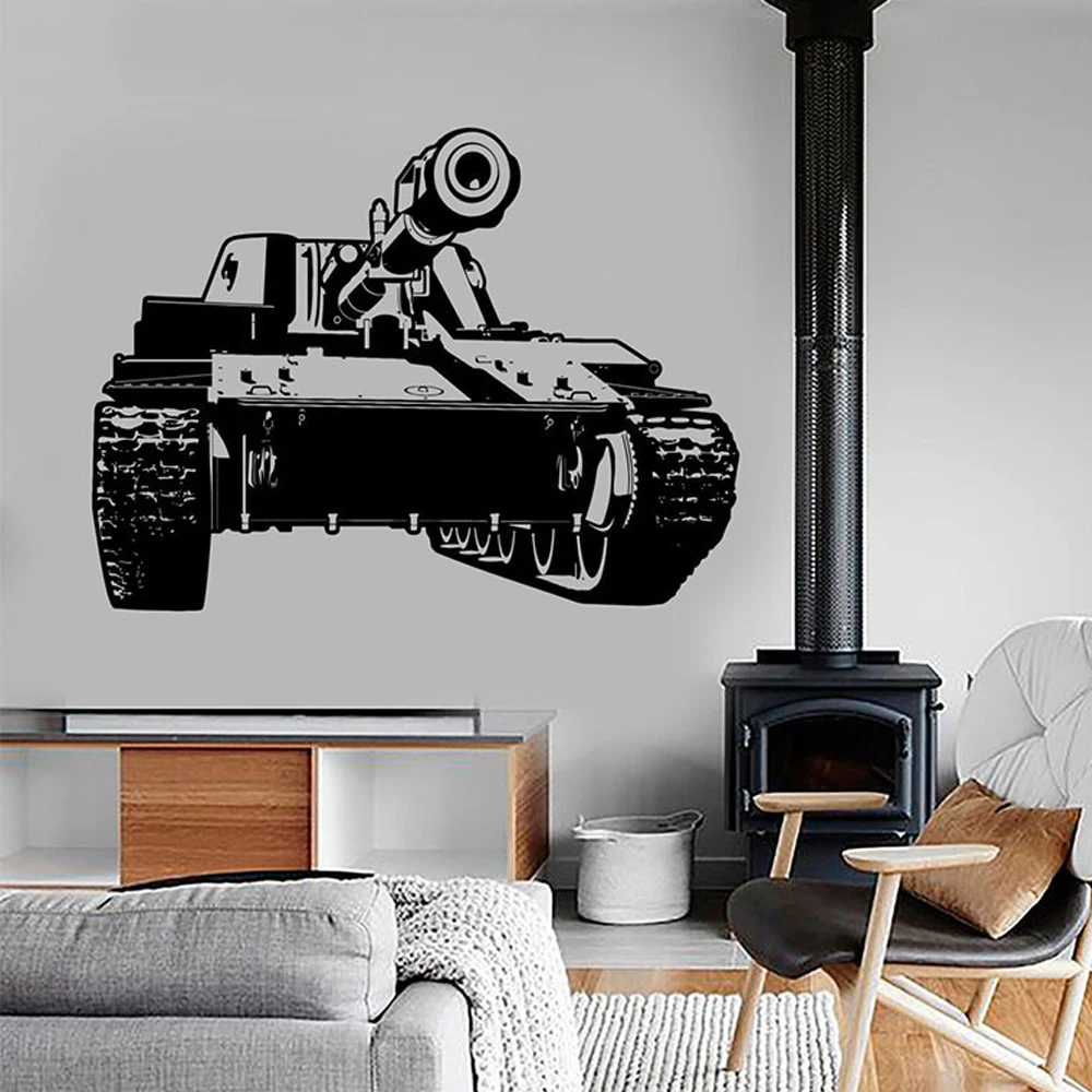 

Modern War Theme Army Tank Military Wall Sticker Vinyl Home Decor Boys Room Game Decals Removable Murals Inerior Wallpaper
