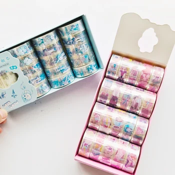 

2 Rolls 1.5cm*2m Princess Pink Snow Blue PVC Decorative Tape Diary Notebook Album DIY Craft