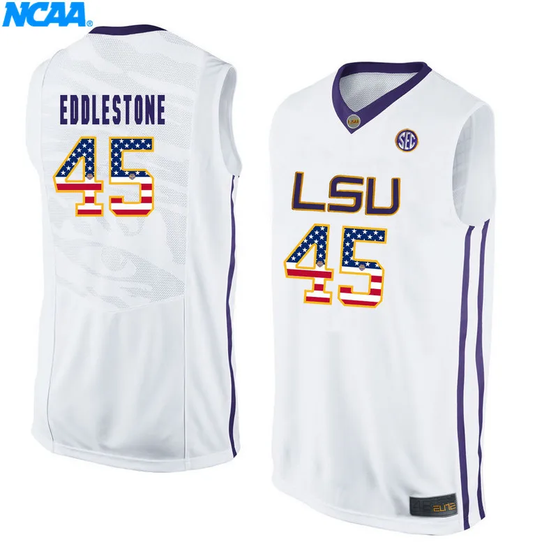 Новое поступление высокое качество LSU Deion Jones#45 Derrius Guice#5 Футболка колледжа ограниченная Спортивная футболка S-XXXL