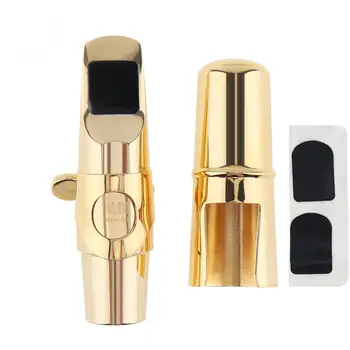 

Soprano Saxophone Mouthpiece Gold Plated Sax Mouth Size 5C 6C 7C 8C for Classical Jazz Music with 2 Mouthpiece Cushions