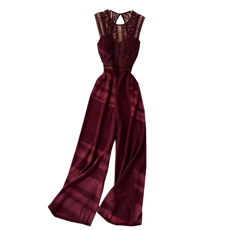 Guilantu Women Summer Office Overalls Length Jumpsuits Women O Neck Sleeveless Patchwork Lace Hollow Out Sexy Rompers Female Guilantu Women Summer Office Overalls Length Jumpsuits Women O Neck Sleeveless Patchwork Lace Hollow Out Sexy Rompers Female