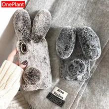 3D пушистый чехол для телефона с милыми заячьими ушками для iPhone 5S 6 7 8 Plus X XR XS MAX 11 Pro, теплый чехол для samsung S8 S9 S10 Note10 9