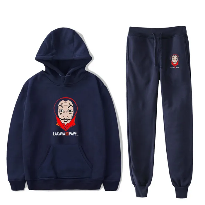 Style1 Дом Бумаги Dali Косплей Костюм ла Каса лицо унисекс толстовка с капюшоном топы брюки ремень набор Salvador Dali униформа - Цвет: Style1