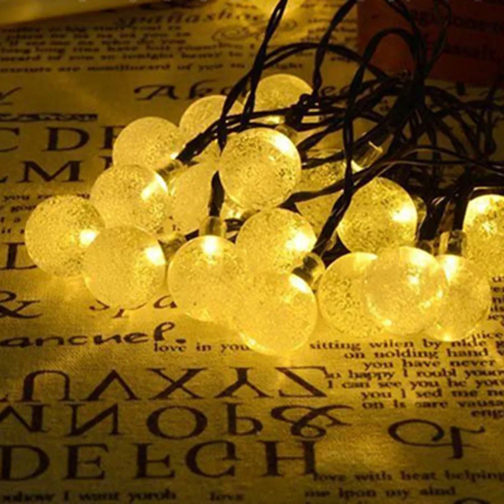 4m 20lights Светодиодная гирлянда, солнечный пузырьковый шар, гирлянда, садовая вечеринка, праздник, Рождество, свадебное украшение для дома - Цвет: 4m 20lights