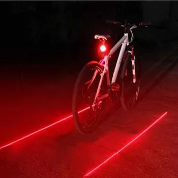 

Bike Lights Safety Warning Light Waterproof 5 LED 2 Lasers 3 Modes Bike Taillight Bicycle Rear Light Tail Lamp Red Parallel Line
